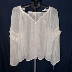 a new day Elegant White Blouse